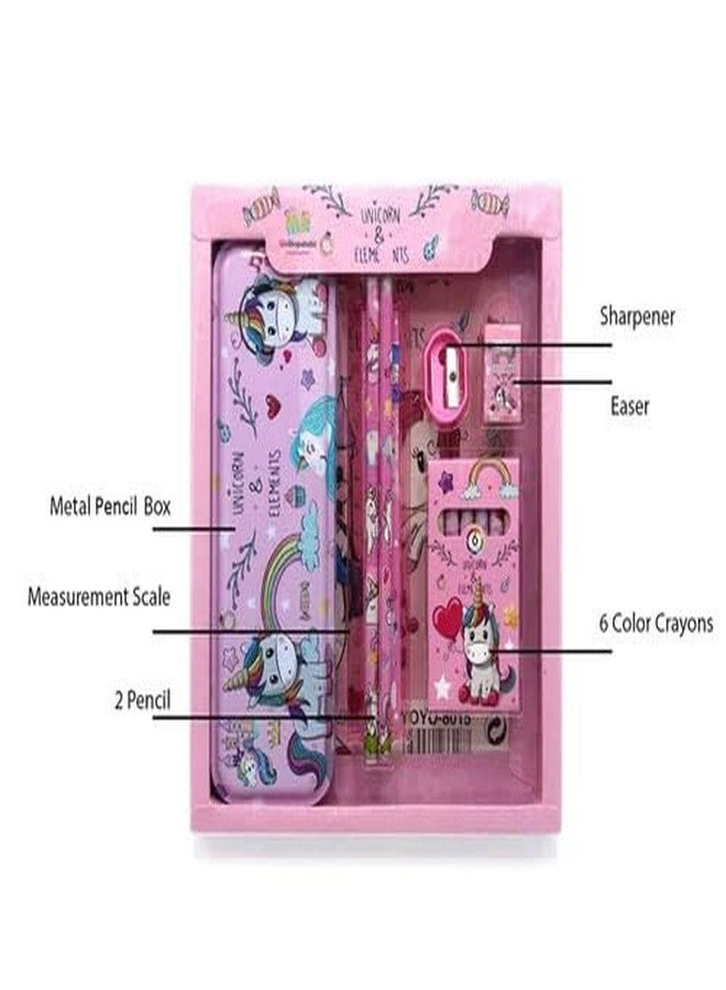 shudaushi Unicorn Stationary Kit for Girls Pencil Pen Book Eraser Sharpener - Stationary Kit Set for Girls/Birthday Gift (Multicolor), Kid Return Gift for Kids Unicorn Stationery Gift Set for Kids - Image 5